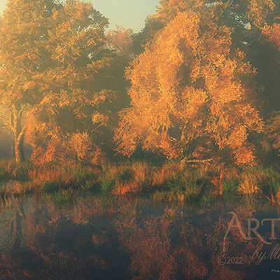 A beautiful fall scene with all the vibrant colors of autumn....