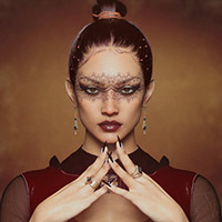 A closeup portrait of a very glamorous and beautiful woman