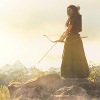 a noble woman out on an early morning hunt