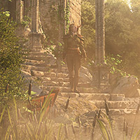 a female ranger checking out the lay of the land
